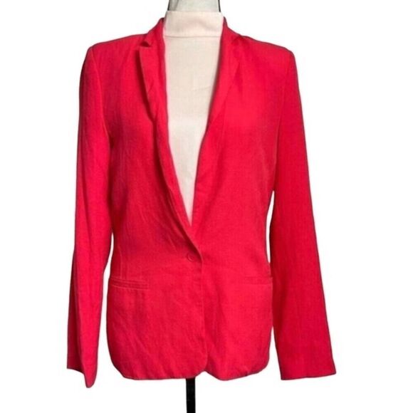 Witchery Australia Red Longline slim One Button Softshell Blazer Size Small - Picture 5 of 9